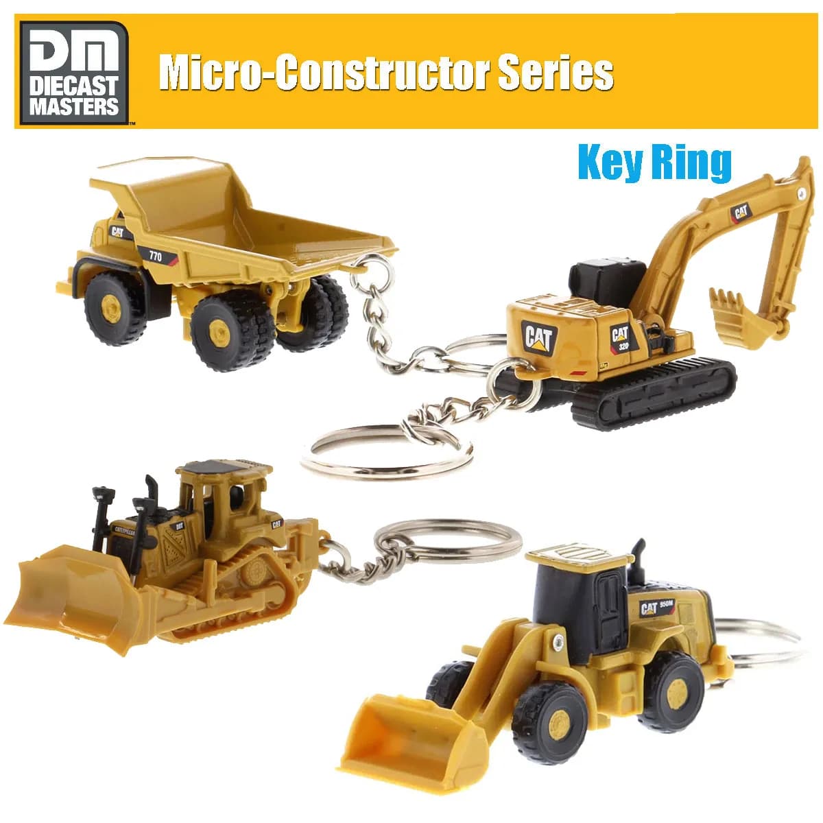 NUOVO portachiavi CAT Mini Costruttore Trattore Dozer Turck Portachiavi modello pressofuso per regalo da collezione