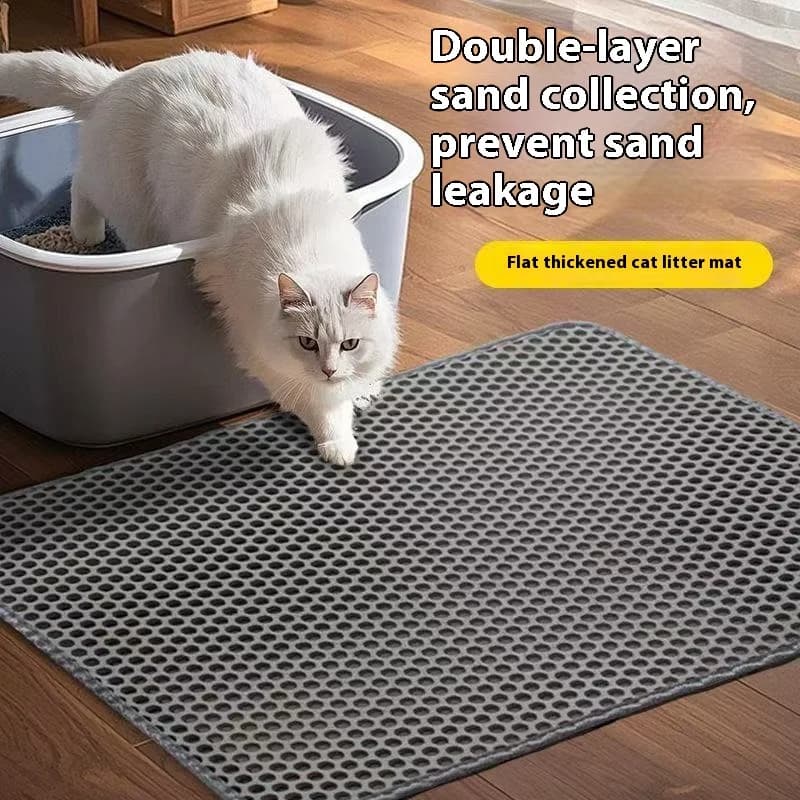Tappetino per Lettiera Gatti a 2 Strati, Tecnologia Premium per la Ritenzione della Sabbia, Base Impermeabile Antiscivolo, Protezione per Pavimenti per Gattini da Interno