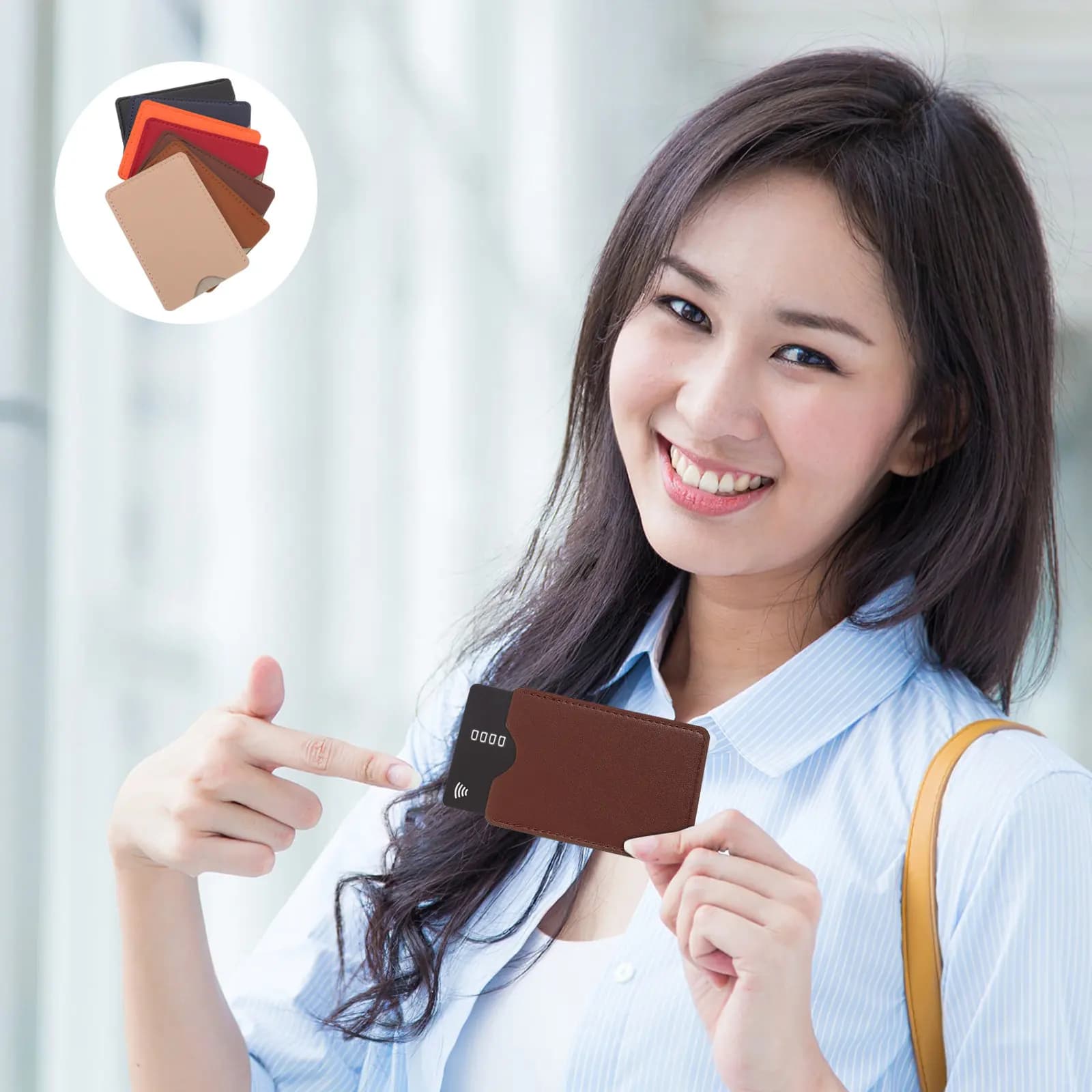7Pcs PU Credit Card Sleeve Rfid Blocking Protector for Bank Id Cards Slim Portable Credit Card Holder Wallet Organizer