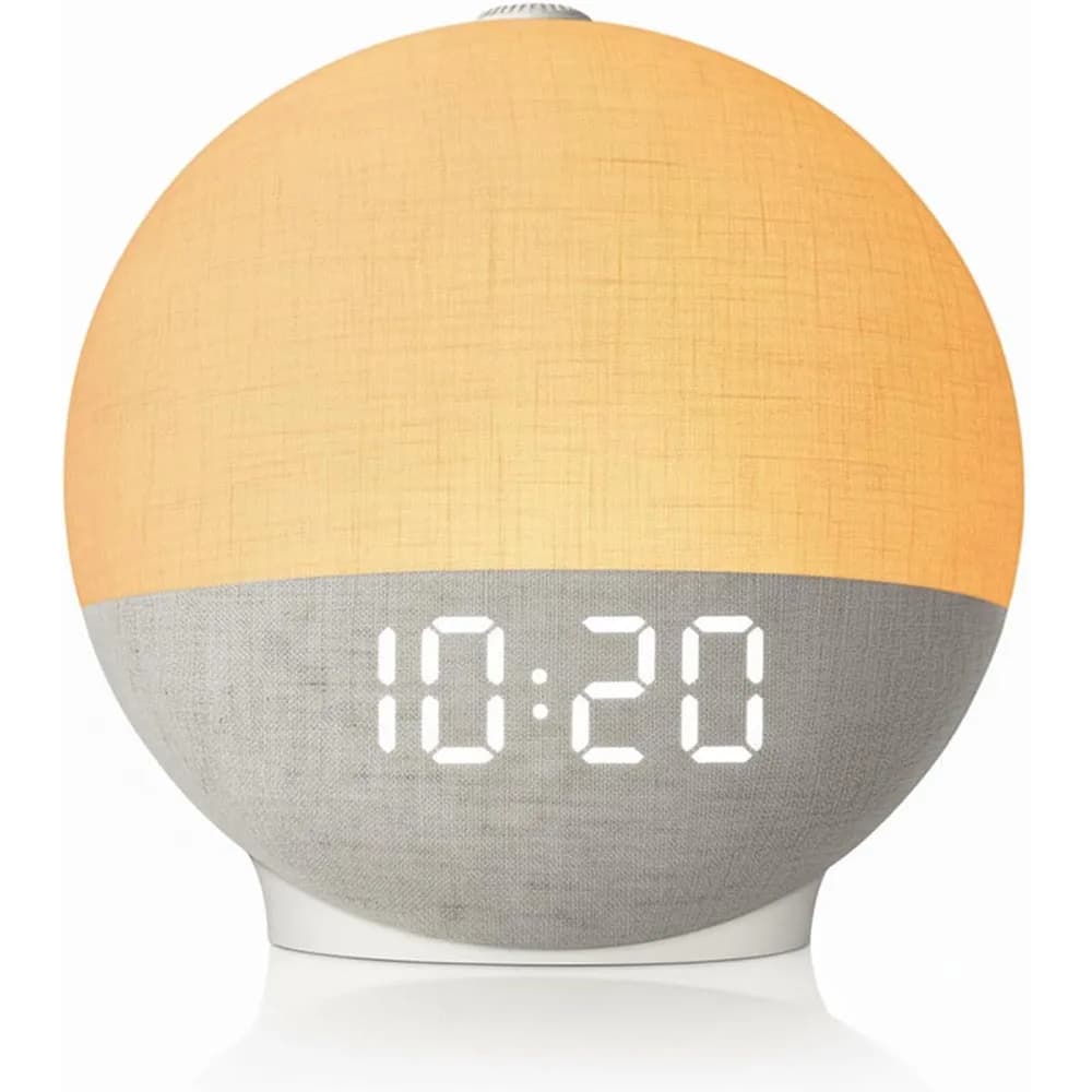 Sveglia con Luce Alba, Macchina del Suono Rilassante (White Noise), Altoparlante Bluetooth, Luci Notturne a Colori Variabili per Camera da Letto - Regalo Ideale
