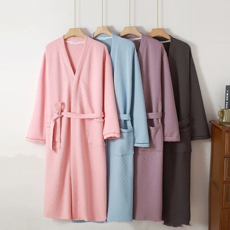 Autunno Inverno Donna Cotone caldo con imbottitura Accappatoio da donna Vestaglia femminile a maniche lunghe Vestaglie Abiti semplici per la casa