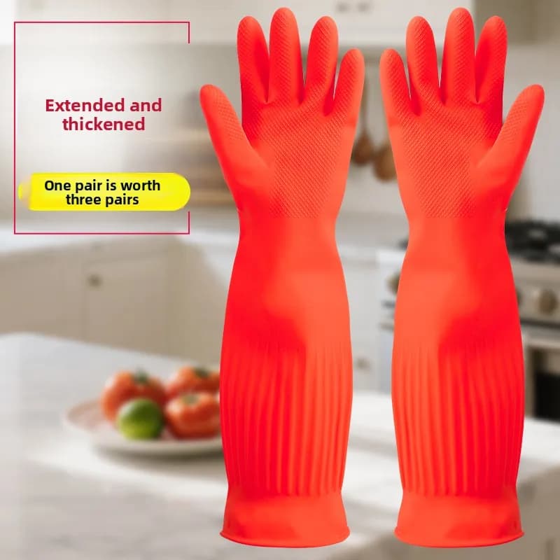 Guanti in Gomma Rinforzati per Lavori Domestici, Lavaggio Piatti, Bucato, Guanti in Lattice Resistenti, Strumenti per la Pulizia Domestica, Guanti da Donna