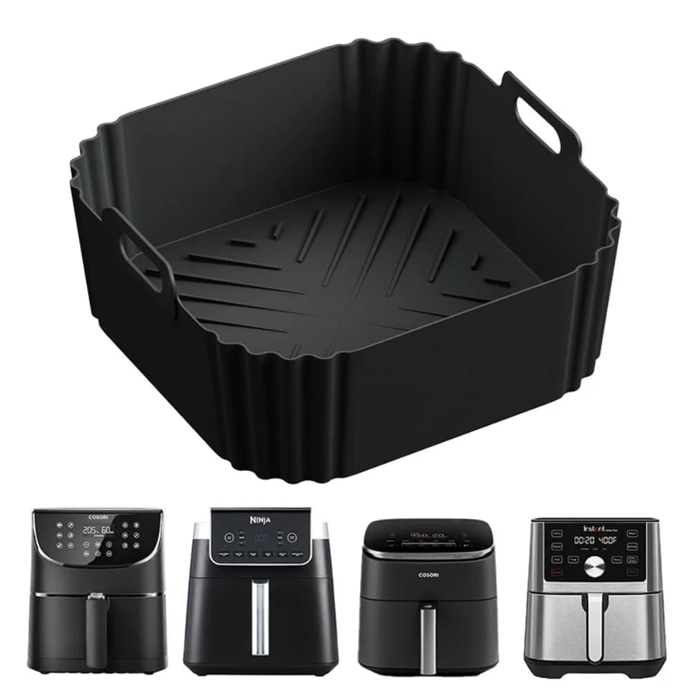 Fodere per friggitrice ad aria in silicone da 22,5 cm Cestino antiaderente riutilizzabile per Ninja AF181 AF180 AF141 AF140 Altri accessori per friggitrice ad aria 5-8QT