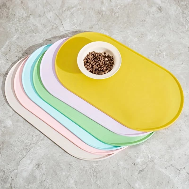 Tappetino per l'alimentazione dei gatti con design antiscivolo e impermeabile, compatibile con ciotole per gatti/cani, per famiglie con più animali domestici, per proprietari di cani.