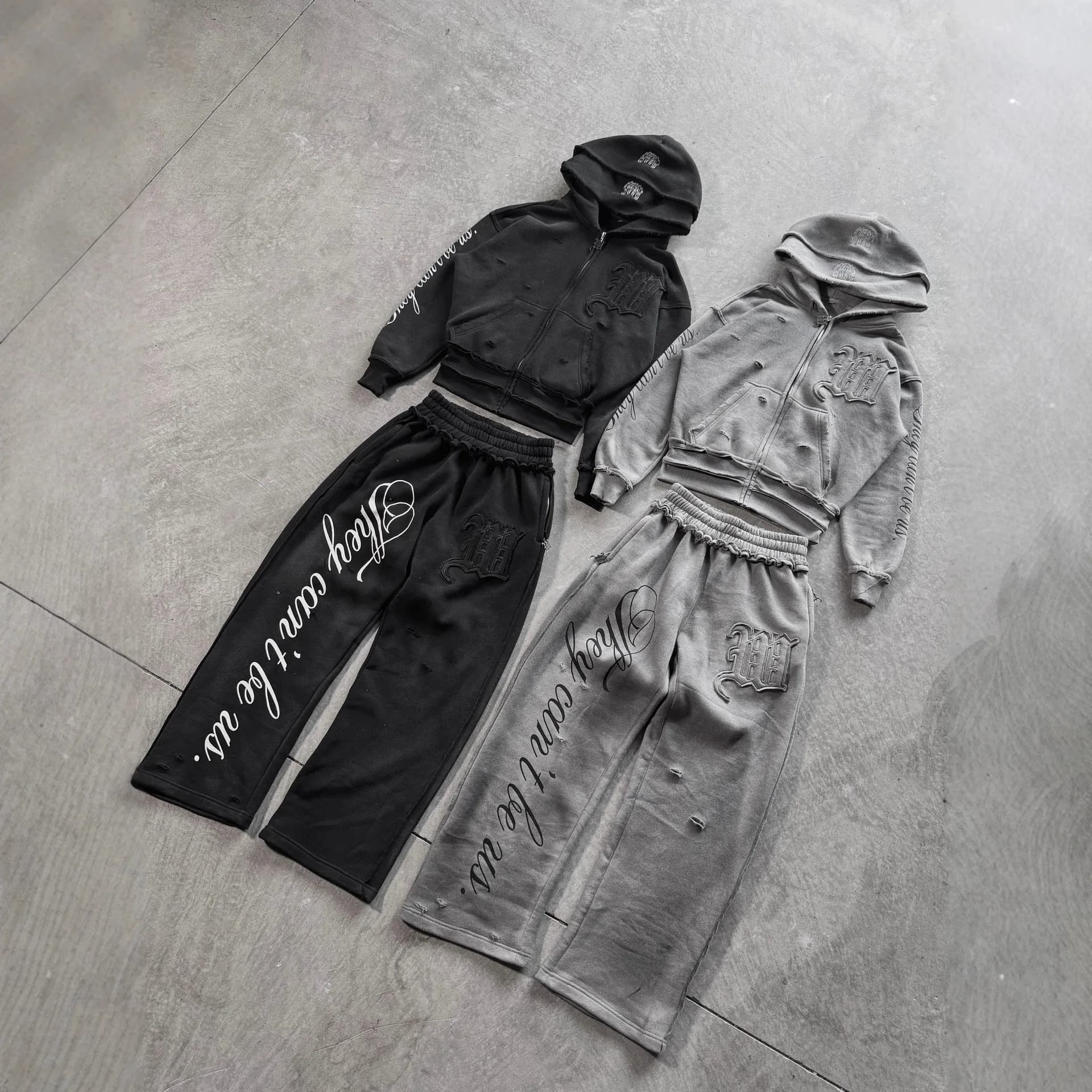 New European And Cross-Border American Retro Letter Embroidered Patch Double-Hooded Zip-Up Street Hoodie Ins