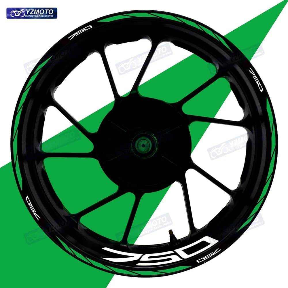 For Z750 Motorcycle Front Rear 17 Inch Wheel Racing Sticker Decal Reflective Waterproof Decorative Hub Stripe Rim Stickers