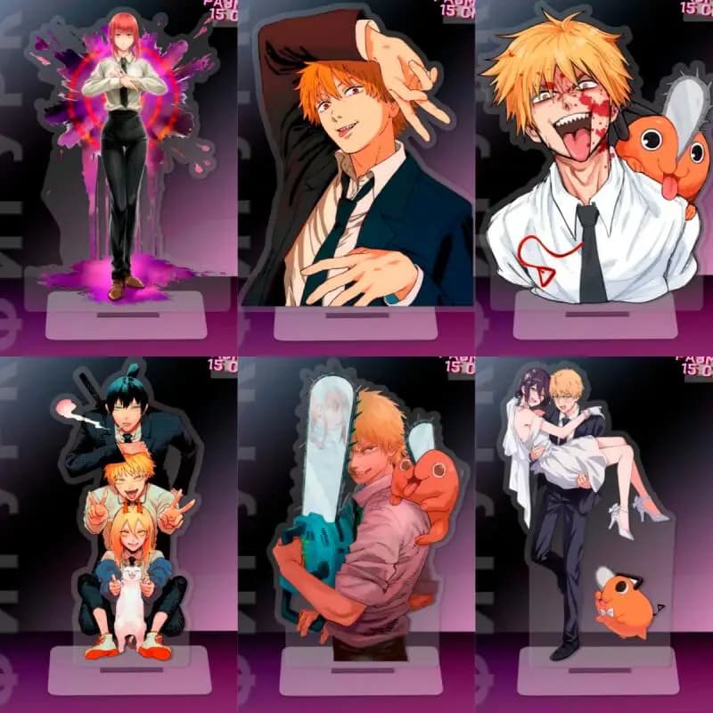 Espositore in acrilico da 15 cm per personaggi anime Chainsaw Man: Makima, Denji, Pochita, Aki Hayakawa - Ornamento da scrivania umanoide, idea regalo