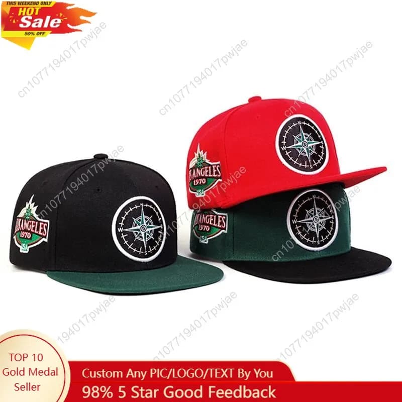 Cappelli Hip-Hop Unisex con Ricamo Bussola, Cappellini da Baseball Casual Regolabili per Primavera e Autunno, Protezione Solare