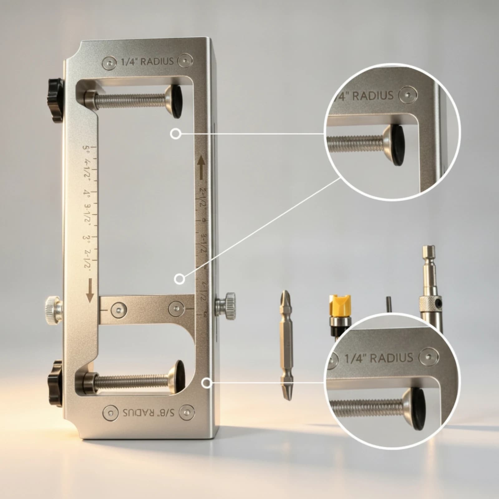 Door Hinge Mortising Template Complete Door Hinge Template Kit Accurate Heavy Duty for Carpenters, Woodworking, Home Renovation