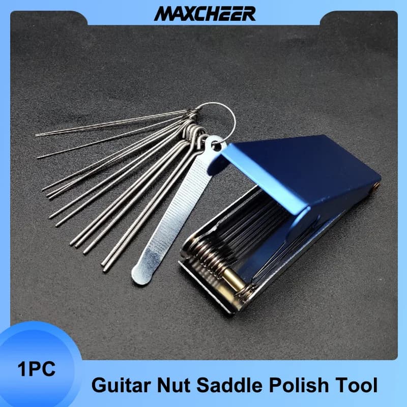 Metal 13 Sizes Long Shaft Guitar Files Electric Guitar Bass Ukulele Bridge Nut and Saddle Polish Tools Guitarra Repair Tool