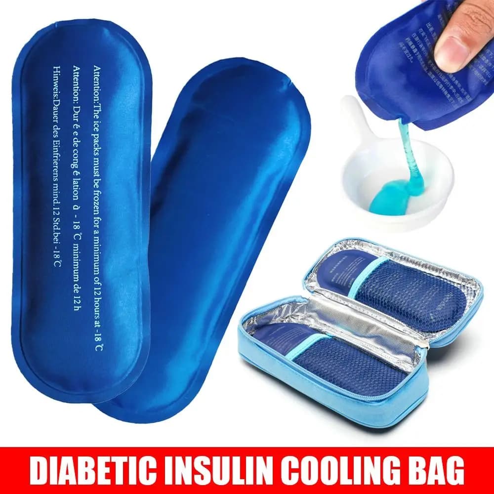Borsa refrigerante per insulina portatile da 90 g Tasca riutilizzabile per diabetici Gel freddo Borsa da viaggio Custodia termica per pillole Medicla Cooler