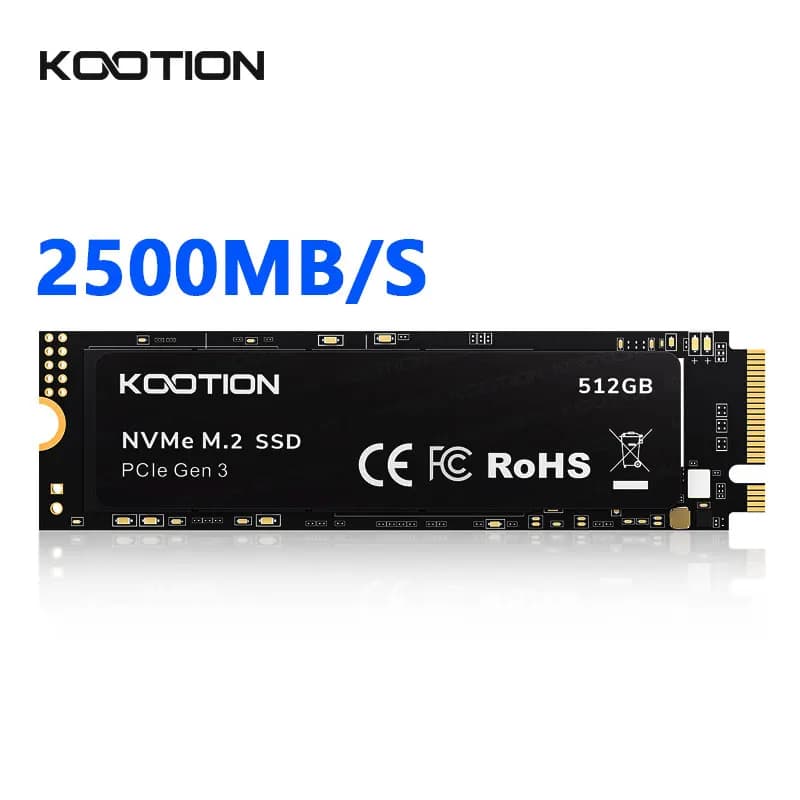 KOOTION Nvme M2 SSD 512GB 1TB 2TB M.2 SSD Nvme 2280 PCIe 3.0x4 Disco a stato solido Disco rigido interno per laptop Desktop Notebook