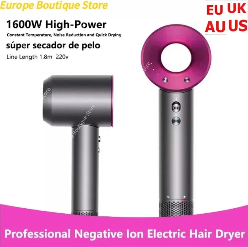2026 Professional hair dryer fast drying ionic hair dryer No hair movies 1600 W high speed hair dryer for home use in salon