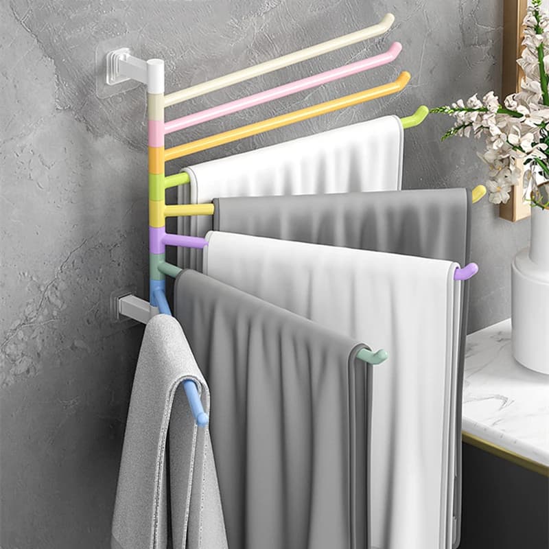 Portasciugamani multibar rotante senza perforazione portasciugamani a parete portasciugamani multiuso accessori per il bagno della cucina di casa