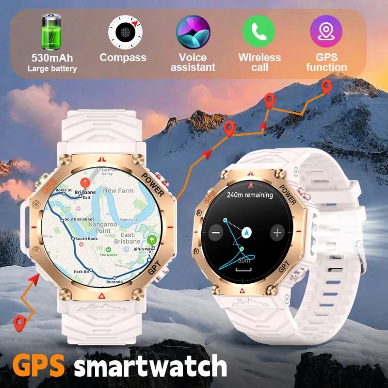 LIGE 2025 Nuovo Smart Watch 530mAh Batteria LED Torcia Bussola Altitudine Pressione dell'aria Chiamata Bluetooth Fitness Tracker Smartwatch