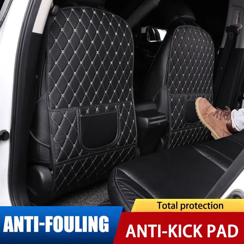 Anti-shoeing Car Caps PU 1Pc Protective Seat Back Cover Auto for Kids Seat Back Seat Protective cushion for Auto Rear Seat Accessories