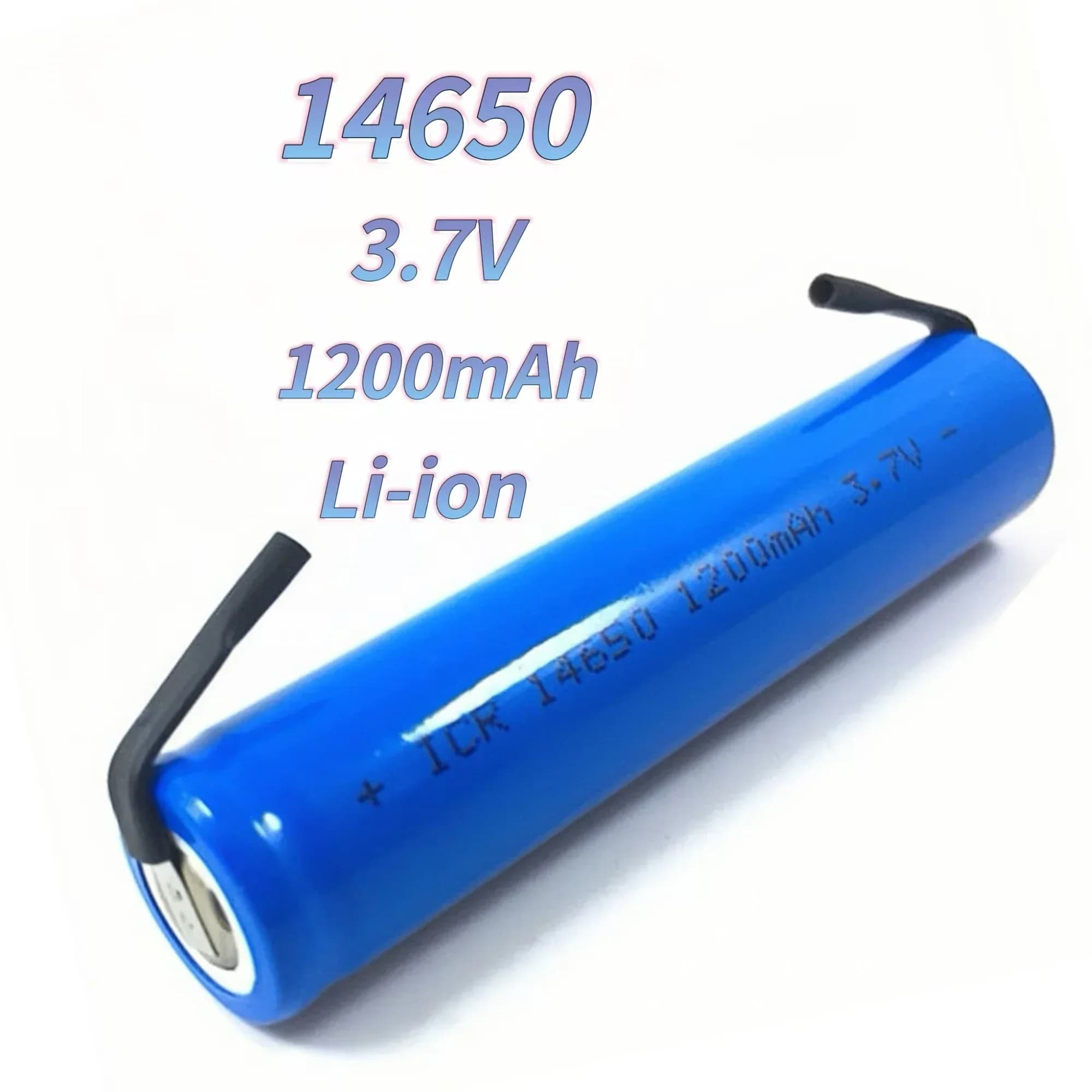 Battery 14650 Rechargeable 3.7 V 1200 mAh Lithium Battery with Welding tabs for Watch Flashlight Walkie Talkie Electric Toothbrush
