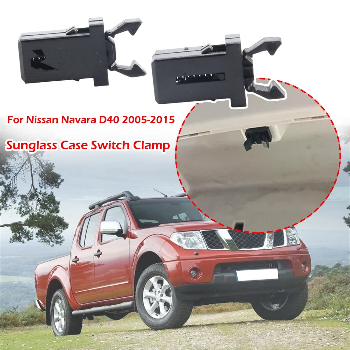 Clip per Molle di Sospensione, Porta Occhiali da Sole, Morsetto Interruttore, Supporto per Cestino Interno, Fibbia di Bloccaggio per Nissan Navara D40 2005-2015