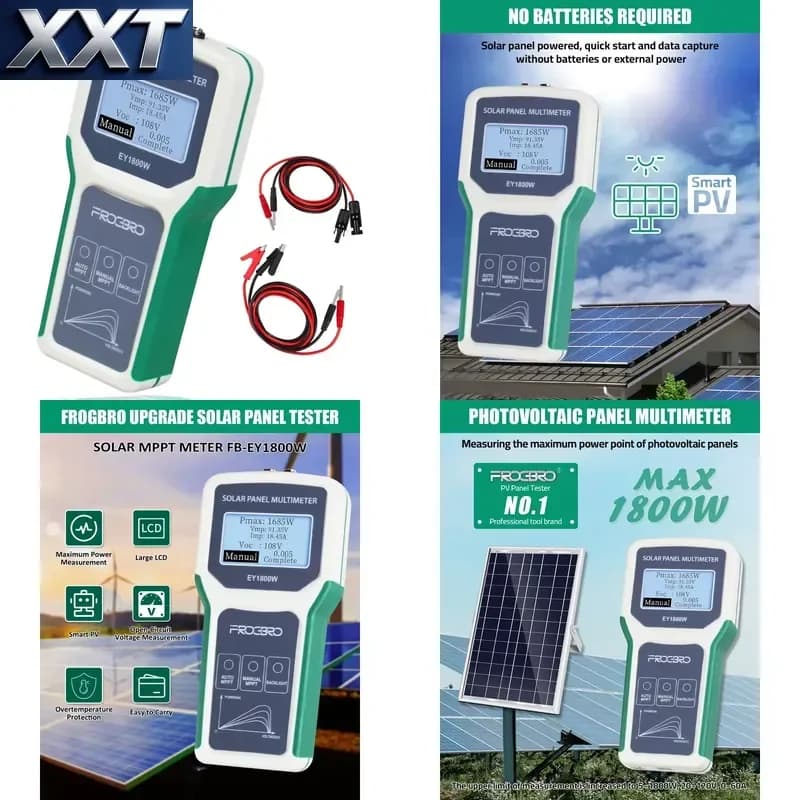 XXT EY1800W LCD Show Solar Panel MPPT 120v Voltage Tester Photovoltaic Panel Power Supply Multimeter