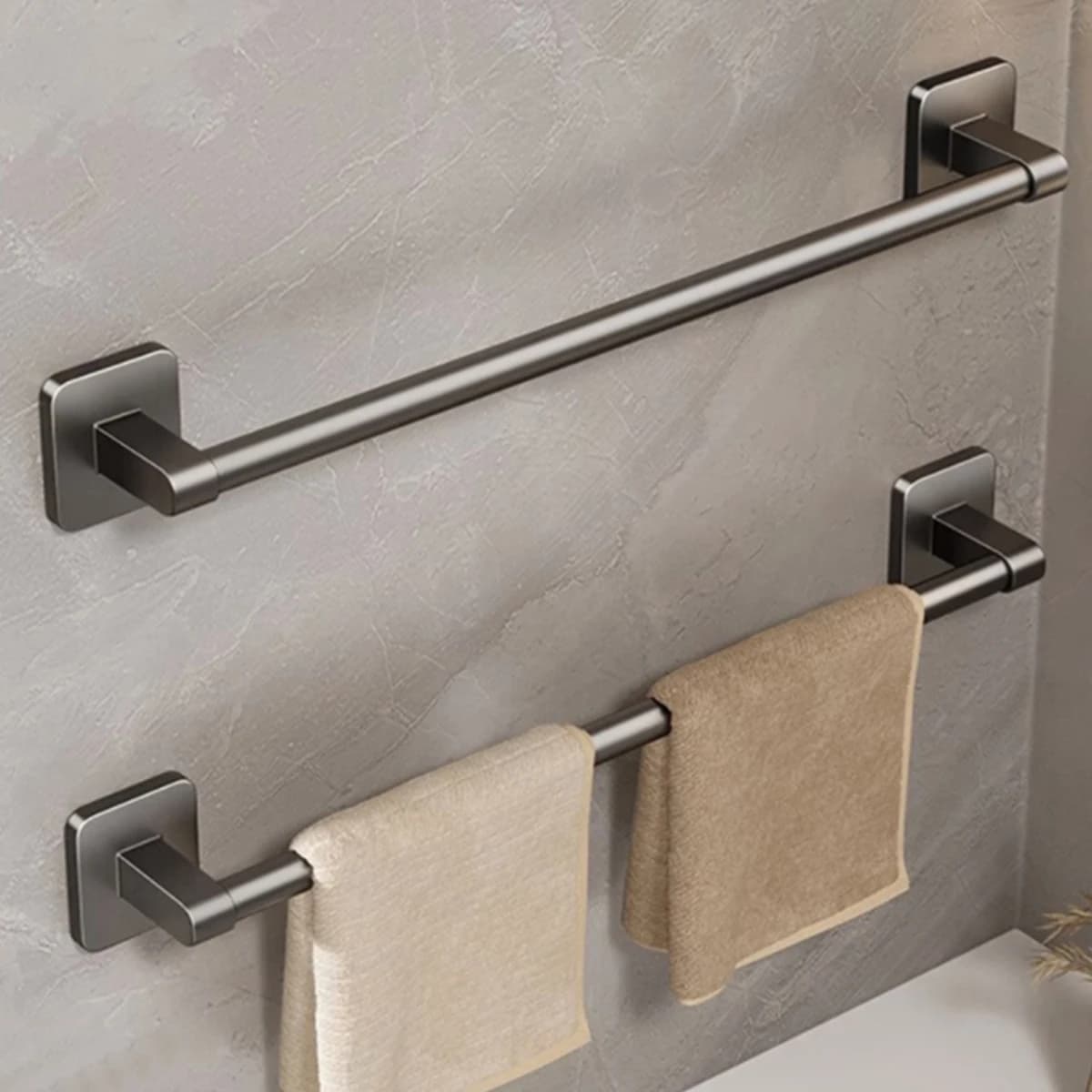 Portasciugamani da parete per bagno, portasciugamani nero con portasciugamani in alluminio e portasciugamani, portasciugamani per doccia e bagno