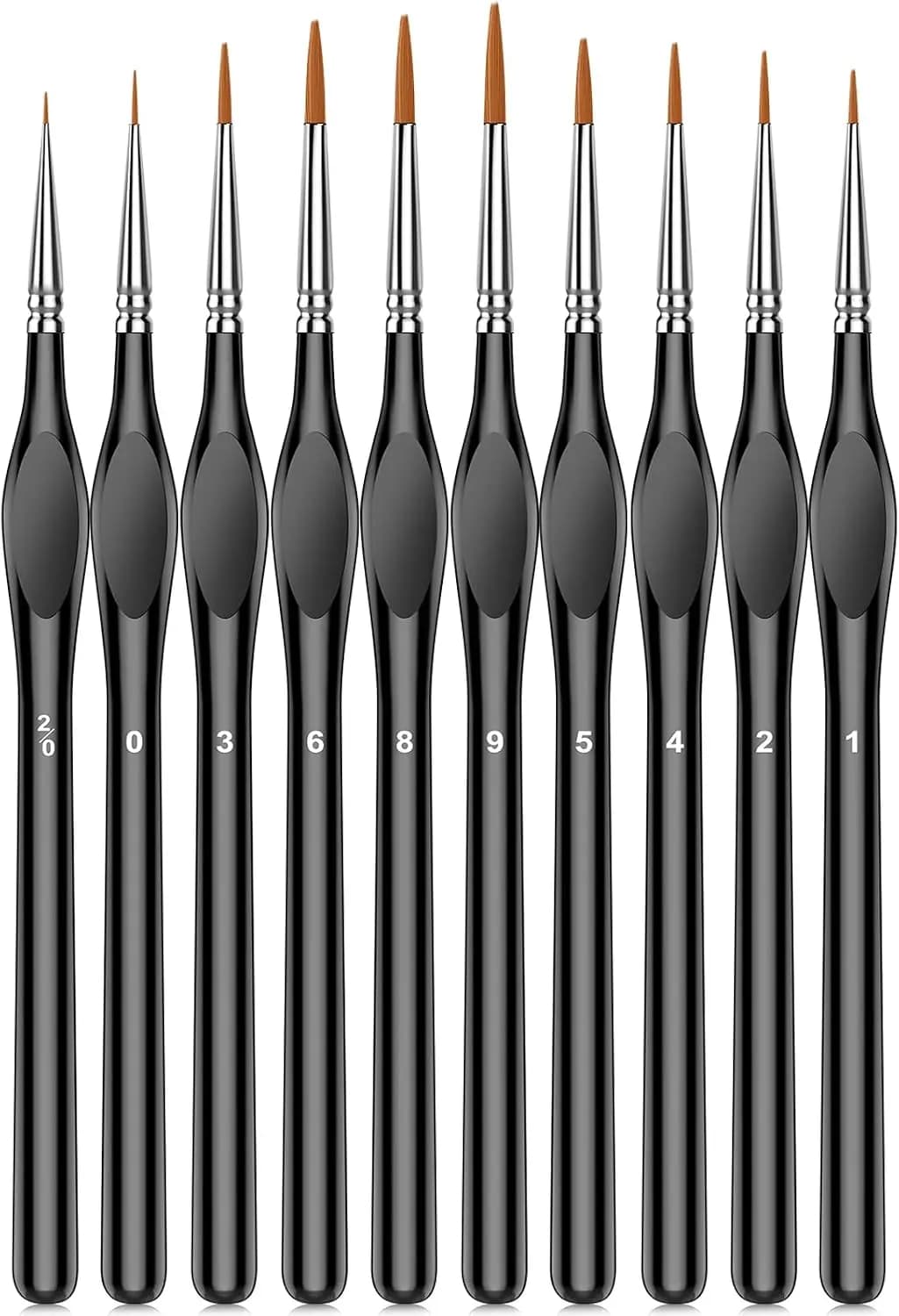 10Pcs Micro Paint Brushes Set Triangular Handles for Acrylic Watercolor Crafts Models