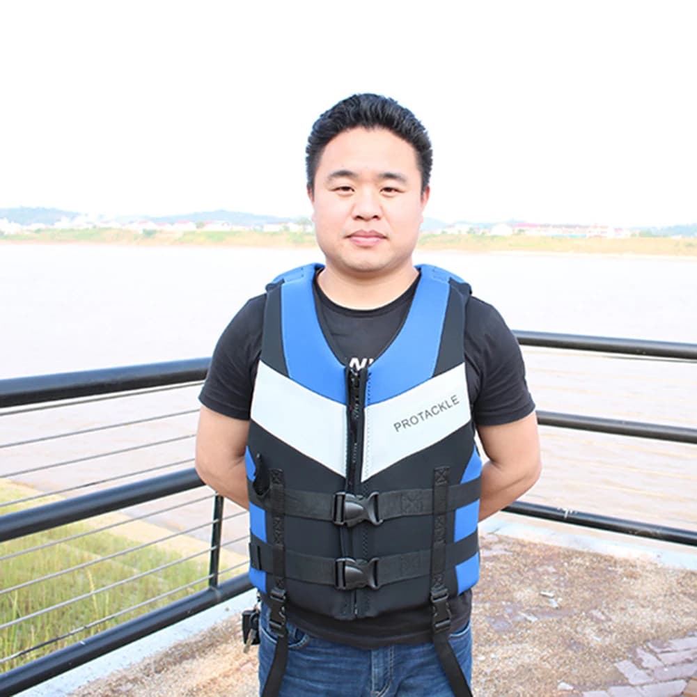 Boating Skiing Driving Vest Lightweight Drifting Safety Vest Safety Buckle Floating Foam Adjustable for Surfing Sailboard Rowing