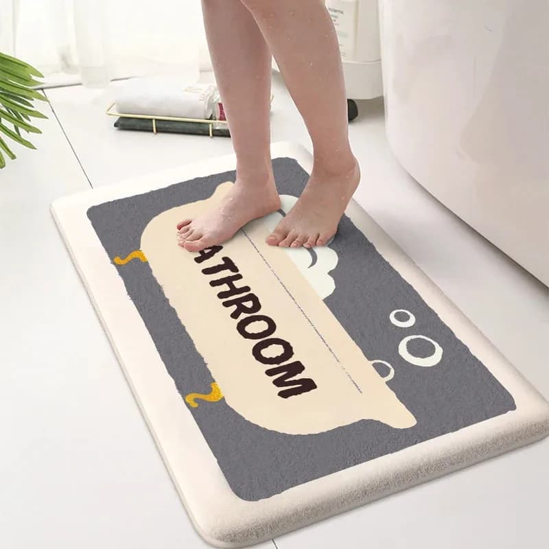 Tappetino da bagno VIKAMA con disegni di cartoni animati, morbido e accogliente, antiscivolo, lavabile in lavatrice, per bagno, toilette, ingresso, corridoio