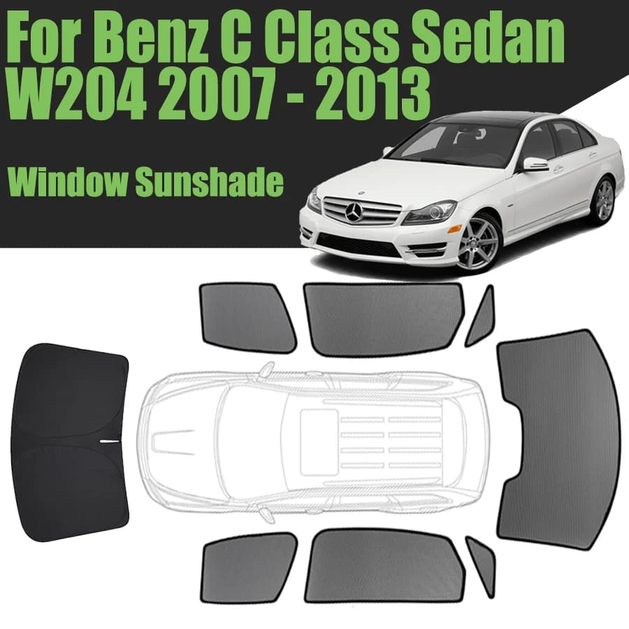 Parasole per finestrino dell'auto personalizzato per Mercedes Benz classe C berlina W204 2007 - 2013 tenda magnetica per parabrezza anteriore tenda per telaio in rete