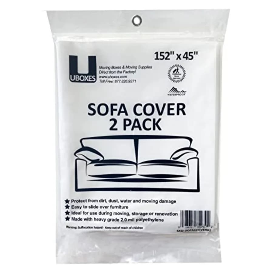 SOFA Moving Covers 2 Pack - 45" x 152" - Moving and Storage Bags -, Water resistant