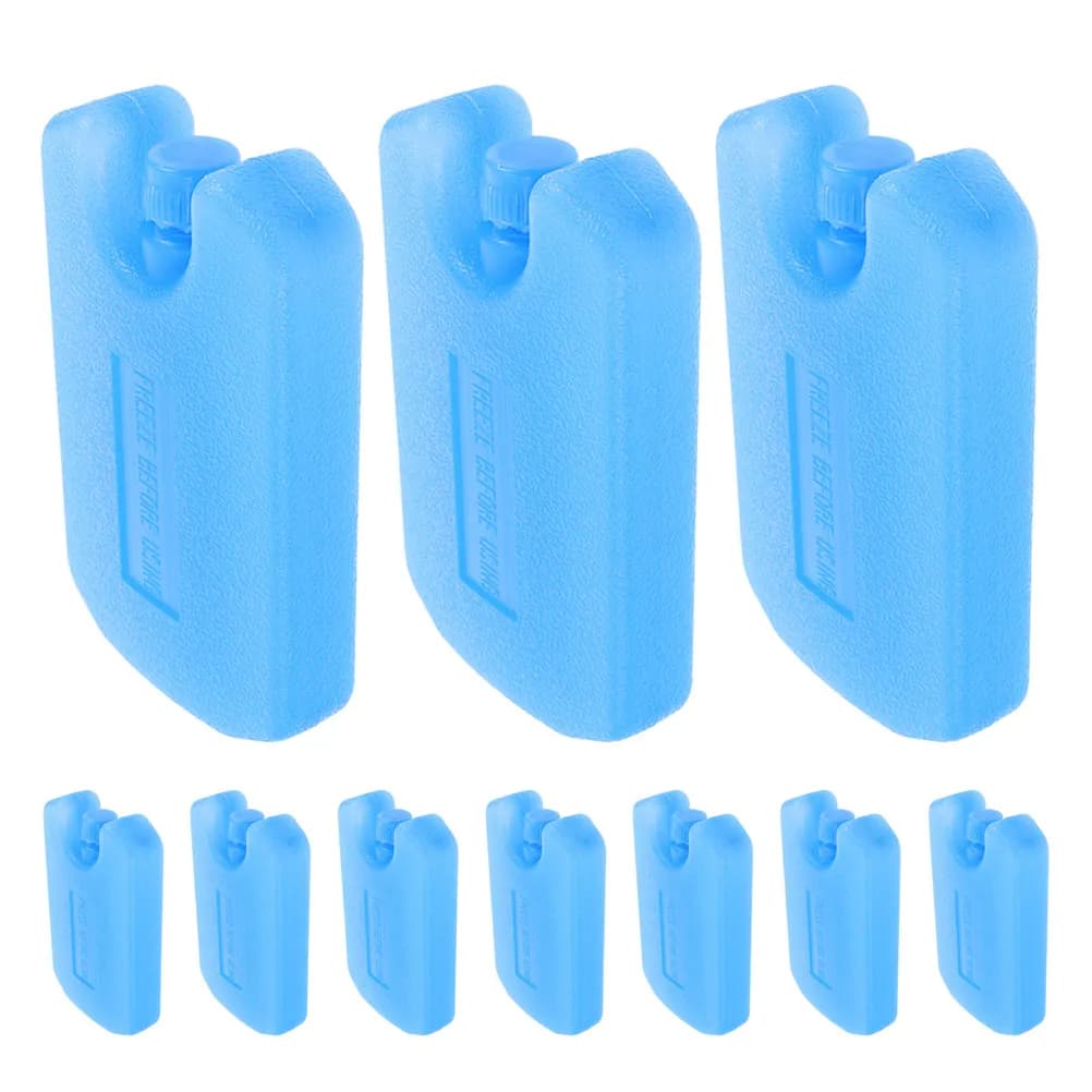10 Pezzi Pacchi Ghiaccio Riutilizzabili Sottili per Catena del Freddo, per Borse Termiche, Contenitori Pranzo, Campeggio Esterno, Blocchi Refrigeranti