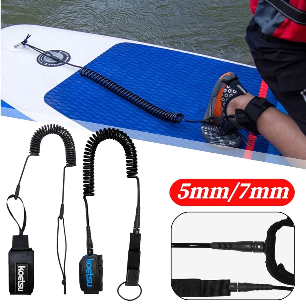 Corda per gamba del piede da surf Pratica surf Stand UP Paddle Board Guinzaglio per caviglia Tavola da surf elastica Zattera Corda per kayak Accessori in TPU