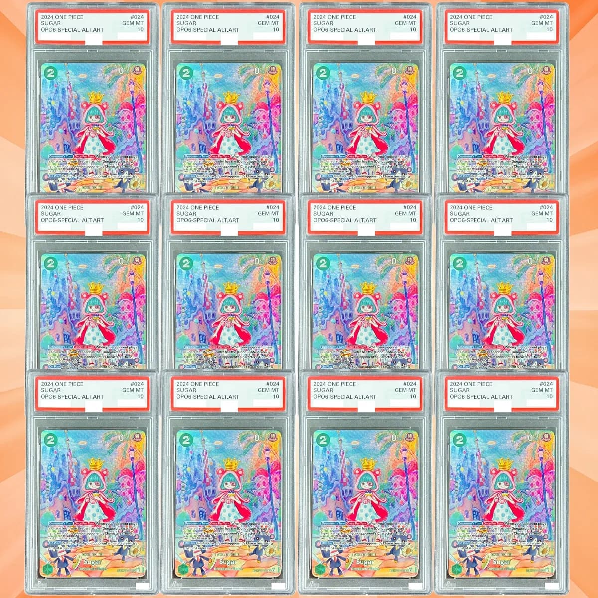 One Piece Sugar OP04-024 English Version DIY Foil Texture Cards Collectible Grade Premium Anime TCG Collection Cards