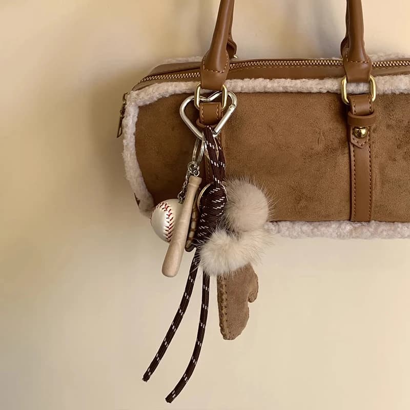 1 pcs glove girls keychain new baseball keychain accessories fashion woman handbag for cell phone pendant rope hanging ornament for car
