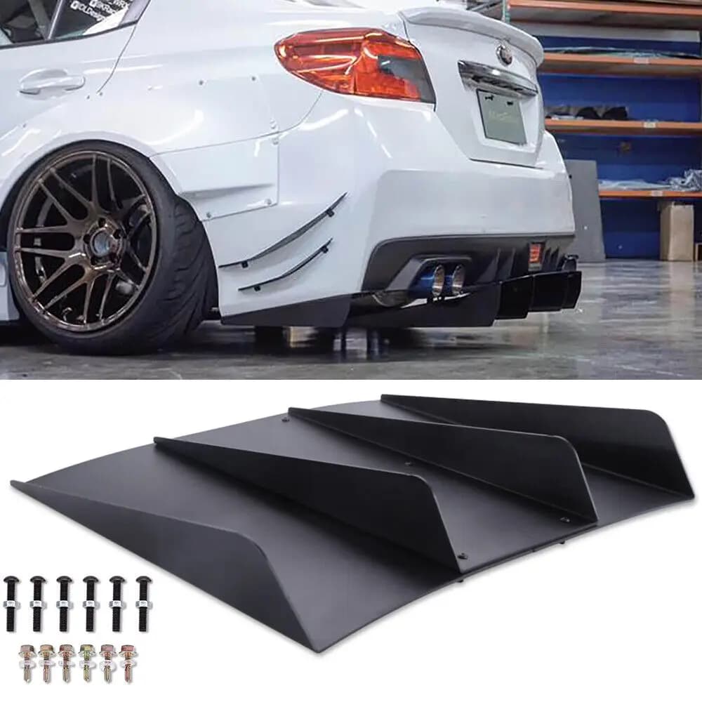 LAICY For Subaru WRX STI 2015-2018 Rear Bumper Diffuser 4-Fin Spoiler Lower Lip Splitter Lower Chin Fins Car Body Kits