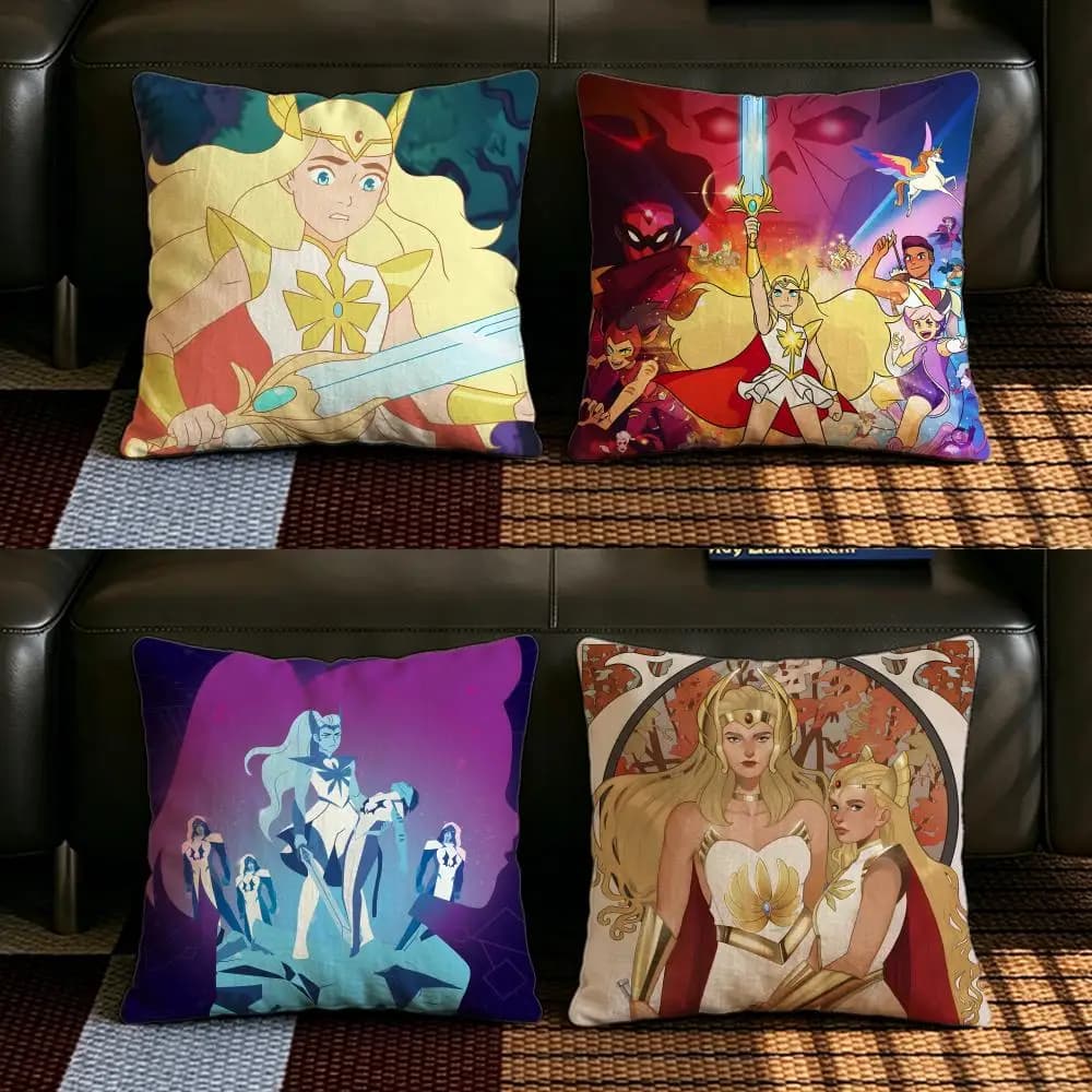 Set di fodere per cuscini S-She-Ra Princess of Power-S in lino naturale, decorazione tutto in uno per divano, camera da letto e sedia