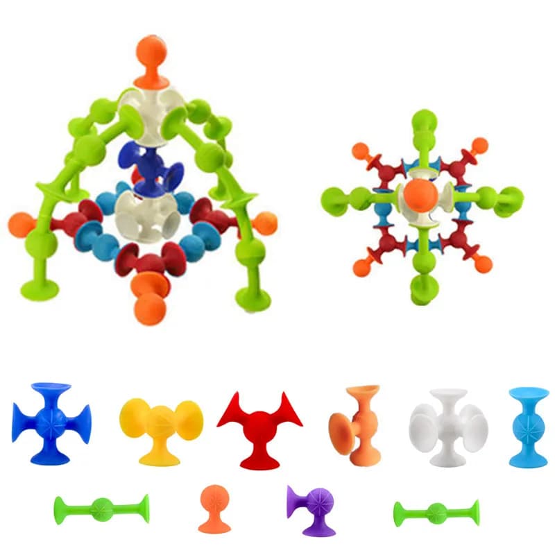 Giocattoli 3D fai da te per bambini Pop Little Suckers Blocco in silicone assemblato Giocattolo educativo da costruzione Regali per bambini Gioco divertente