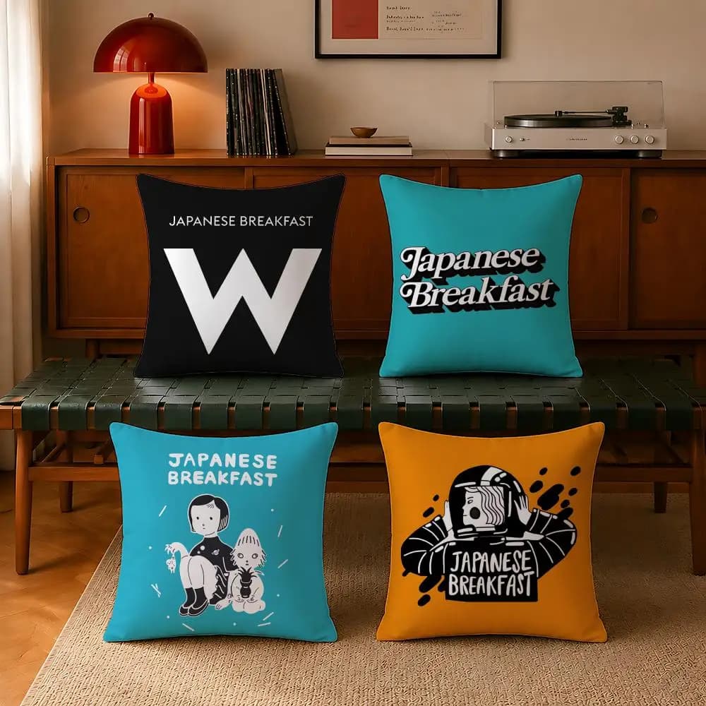 Indie J-Japanese BreakfastS Fodere per Cuscini 4 Pezzi, Lussuose in Peluche Corto, Quadrate 40x40 45x45, per Camera da Letto e Casa