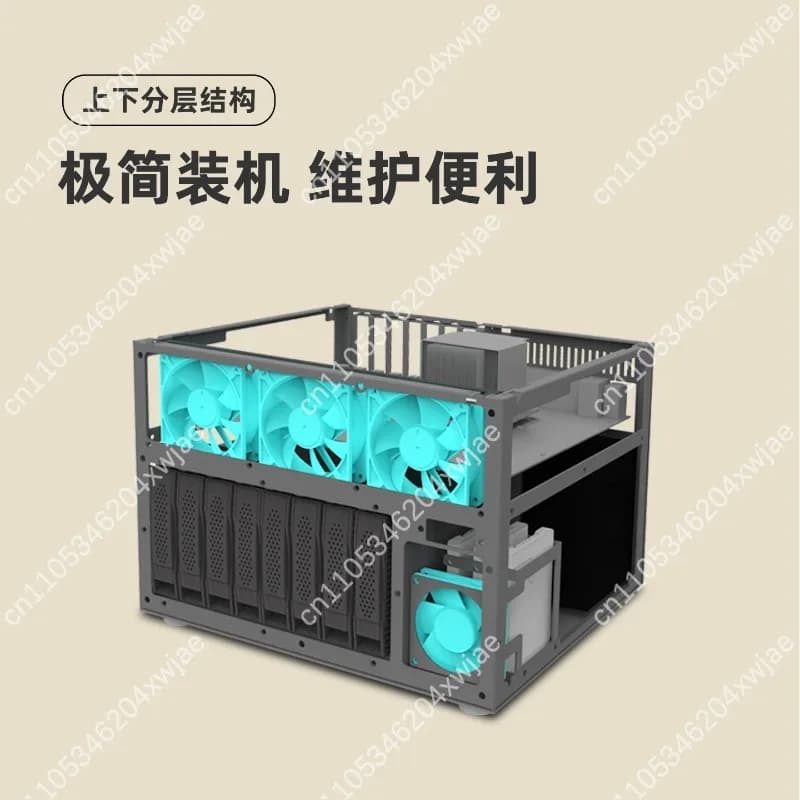 8 chassis NAS per disco rigido Scheda madre ATX in alluminio spesso 3 mm per la costruzione di server di archiviazione multimediale Freenas Unraid Home