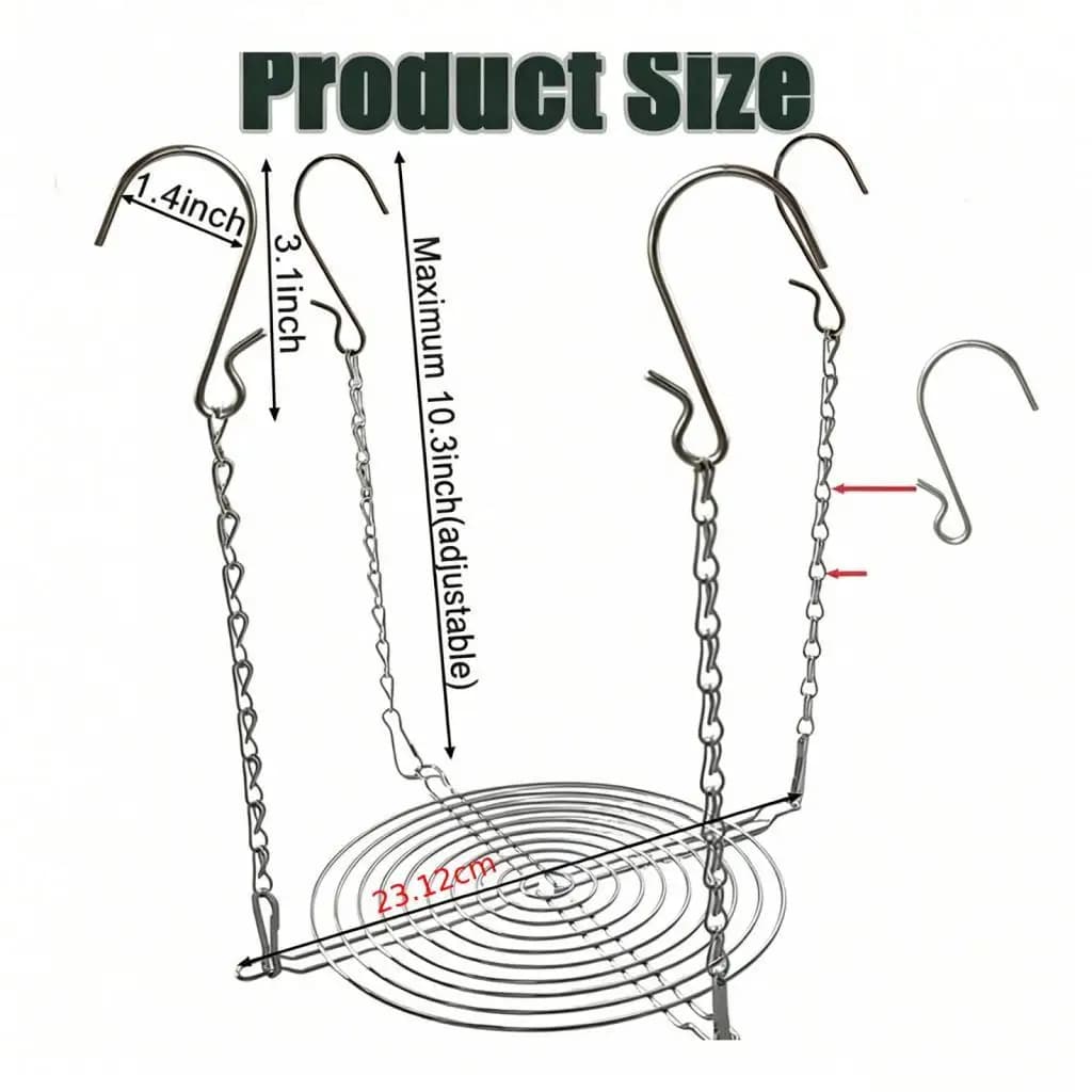Adjustable Height Planter Insert Support Stainless Steel Durability Supplies with 4 Hooks Elevate Plants Inside Pots Plant Riser