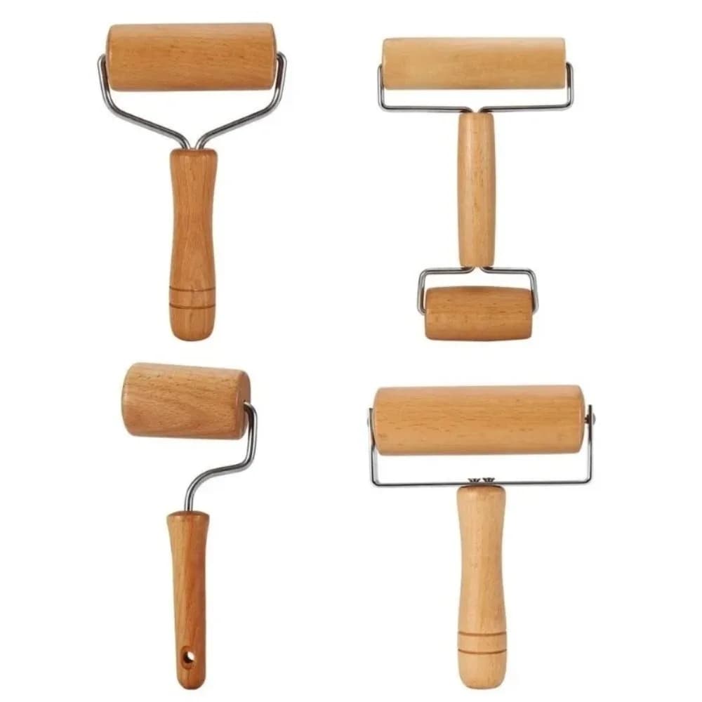 1Pc Wooden Rolling Pin Handheld Pastry Roller for Baking Pizza and Dumplings Solid Wood Dough Roller Convenient Kitchen Utensils