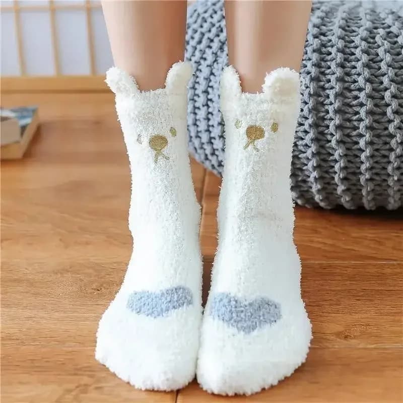 1 paio di calzini casual comodi da donna, calzini alla moda versatili e spessi a mezza gamba, calzini autunnali e invernali.