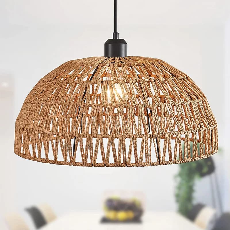 Le più nuove lampade a sospensione intrecciate in corda di canapa in stile giapponese B&B ristorante pastorale sala da tè inn bar camera da letto rattan illuminazione interna Hot