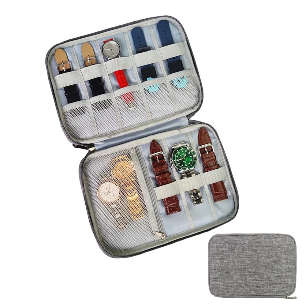 Custodia per cinturino per orologio da 1 pezzo Custodia per cinturino per orologio portatile Borsa per organizer da viaggio impermeabile per auricolari con cavo per cinturino