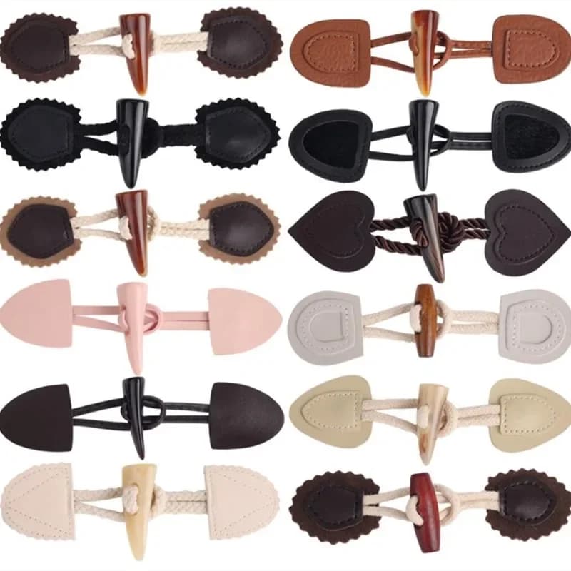 Horn Toggle Closure Clasp Closure Buttons Clothing Garment Ornaments Fasteners Jacket Duffle Sewing DIY Apparel Crafts 20pcs