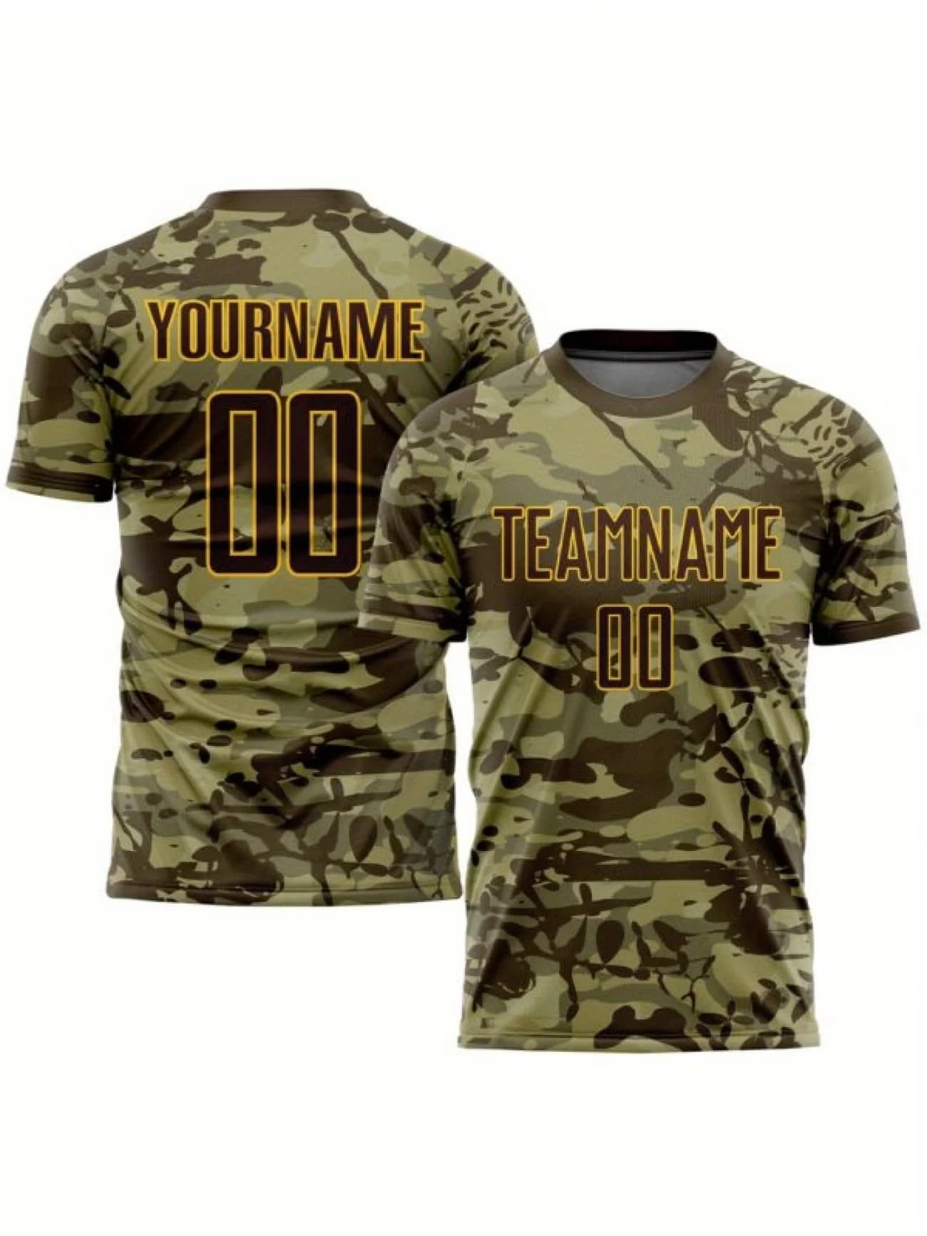 Camouflage Personalized Jersey Men Women Dress Shirt Man Custom Team Name Number 00 Camo Design Soft Breathable Sport Tee Tops