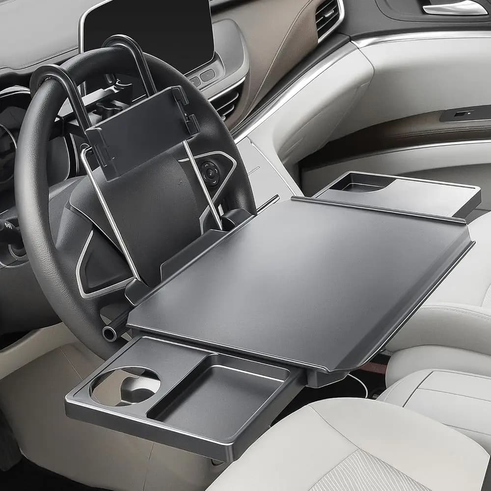Grande Vassoio per Volante Auto con Portabicchieri, Vassoio per Sedile Posteriore e Supporto per Laptop per SUV e Camion