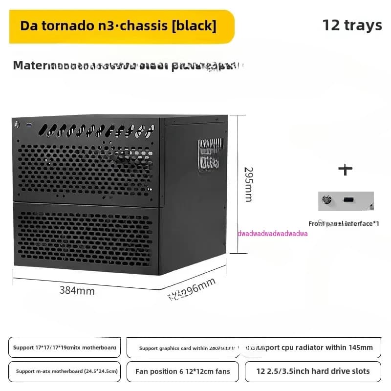 Chassis NAS a 12 dischi Alimentatore ATX di grandi dimensioni Server di archiviazione PCIe MATX a tutta altezza Archiviazione condivisa LAN