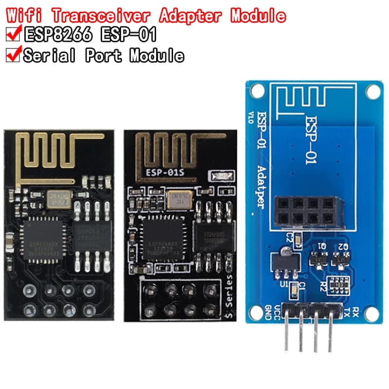 ESP8266 ESP-01 ESP01 Wireless serial WIFI module for adapter card receiver Arduino Raspberry Pi UNO R3 One 3.3V 5V