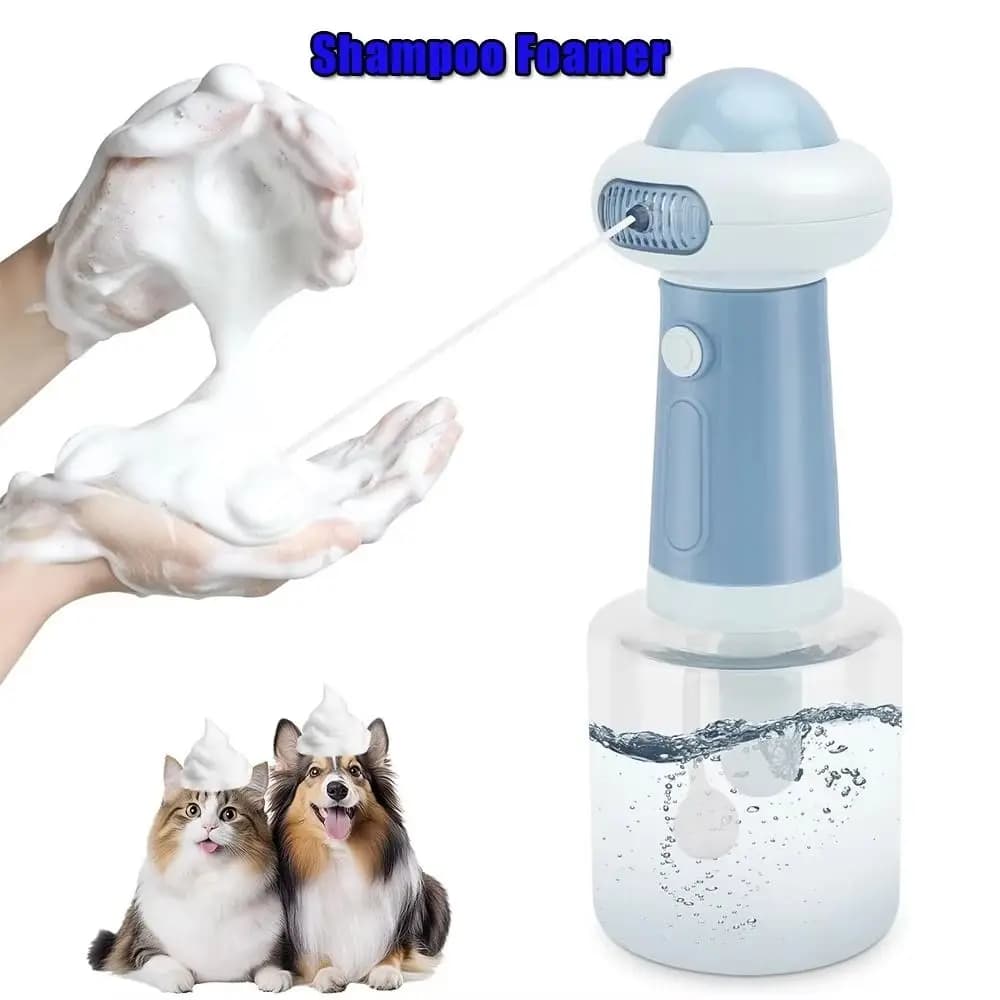 Dispenser di Sapone Portatile Intelligente per Cani, Facile da Pulire, Ricarica USB, Schiuma Rapida Automatica per Lavaggio Cani, 1.7W/1300mAh