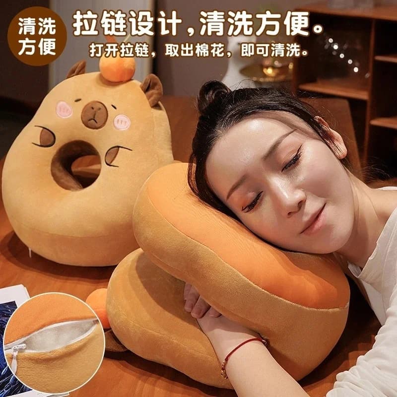 Capibara di peluche caldo cuscino per dormire cartone animato Capibara cuscino per ufficio sedia da pisolino schienale in vita divano decorazioni per la casa regali